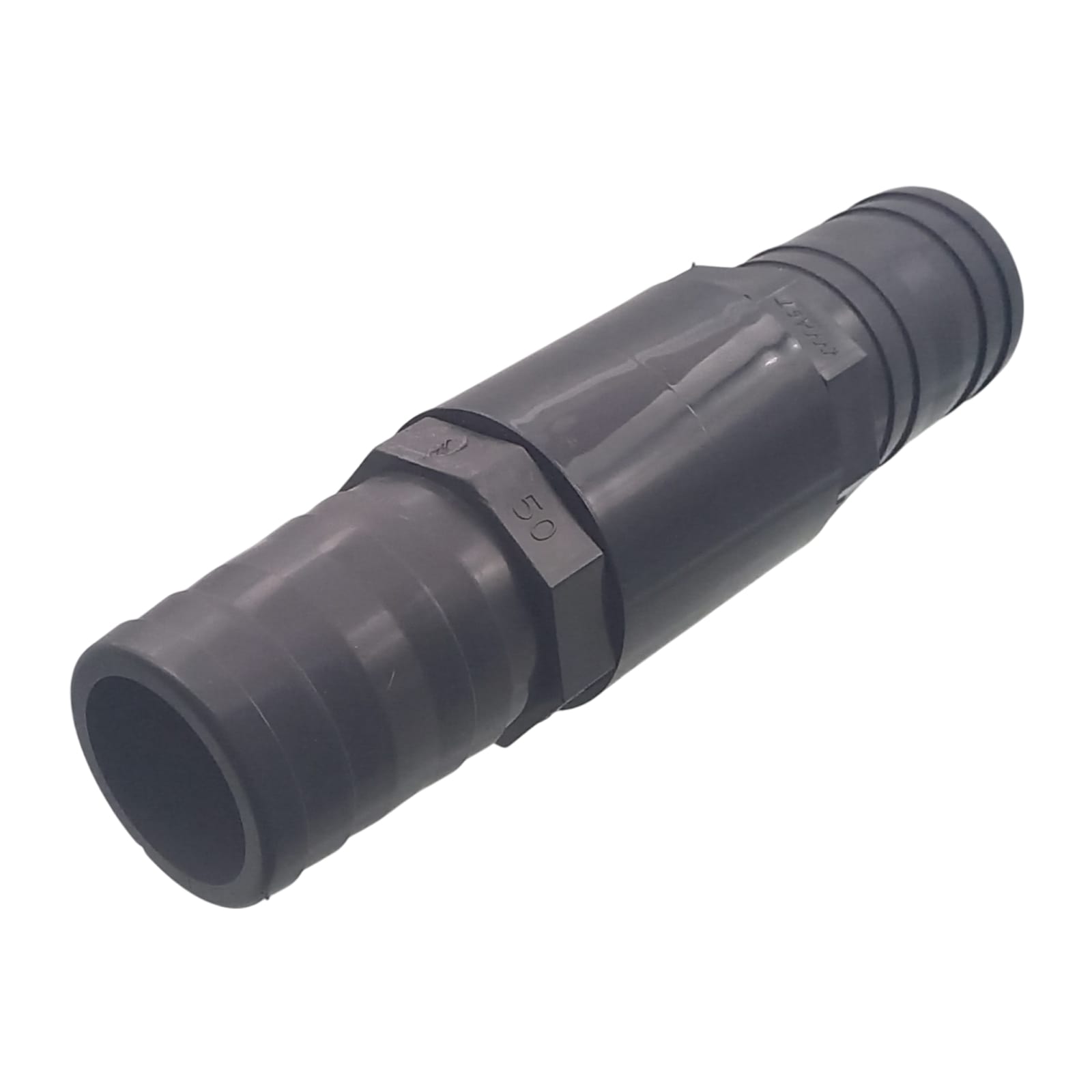 50 mm PVC PROFI Gerade Schlauch Verbinder Stutzen Tülle Pool Teich Garten - PN 10 bar - Montage-Set