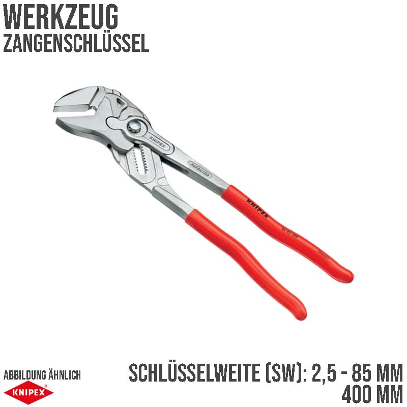 400 mm Zangen Schlüssel Tauchkunststoffgriffe SW 2,5-85 mm Knipex