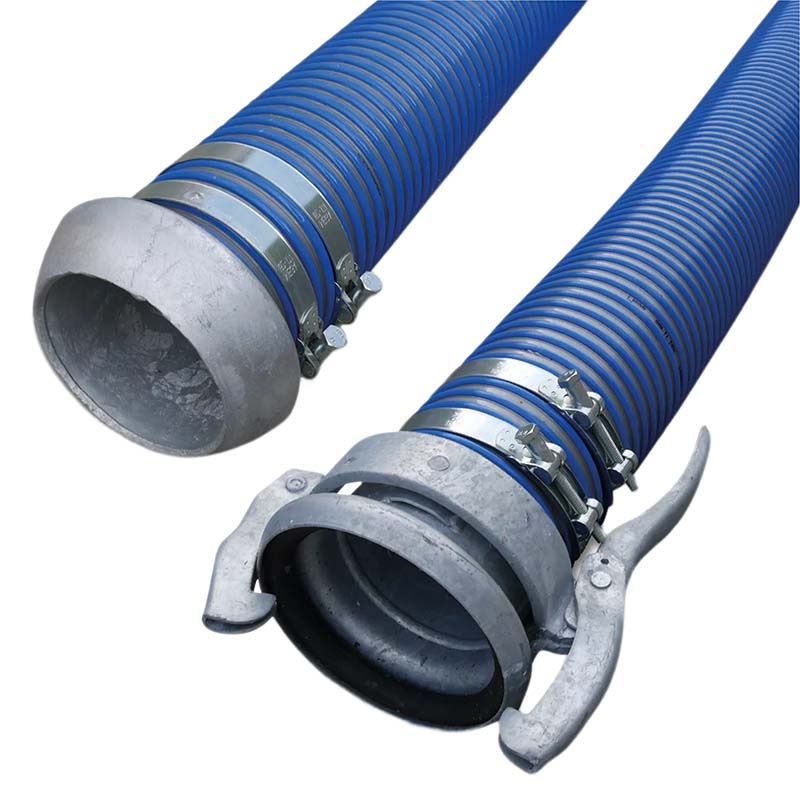 152 mm PVC Saug Druck Gülle Schlamm Schlauch Kardan DN 159 V-Teil M-Teil - 4 m