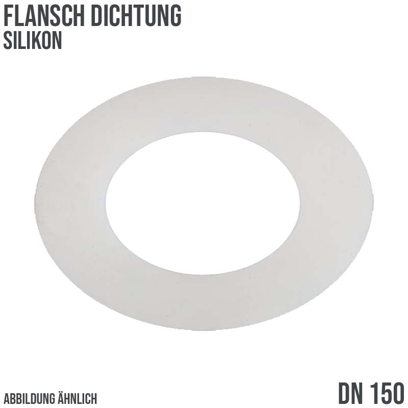 DN 150 Flansch Dichtung 169 x 218 x 3 mm Silikon weiss
