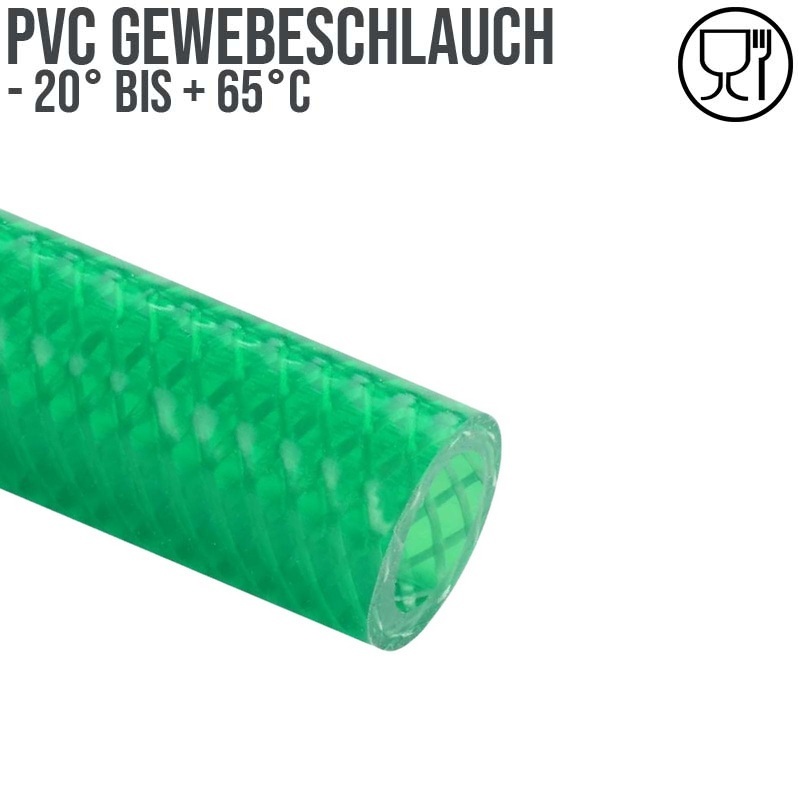 6 x 12 mm Gewebe Druckluft Universal Wasser Luft Kompressor Schlauch grün PN 25 bar