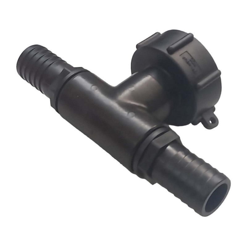 S60 x 6 IBC T-Stück Adapter 2-fach Tülle Stutzen 3/4" (19 mm) Container Fass Tank Zubehör PN 10 bar