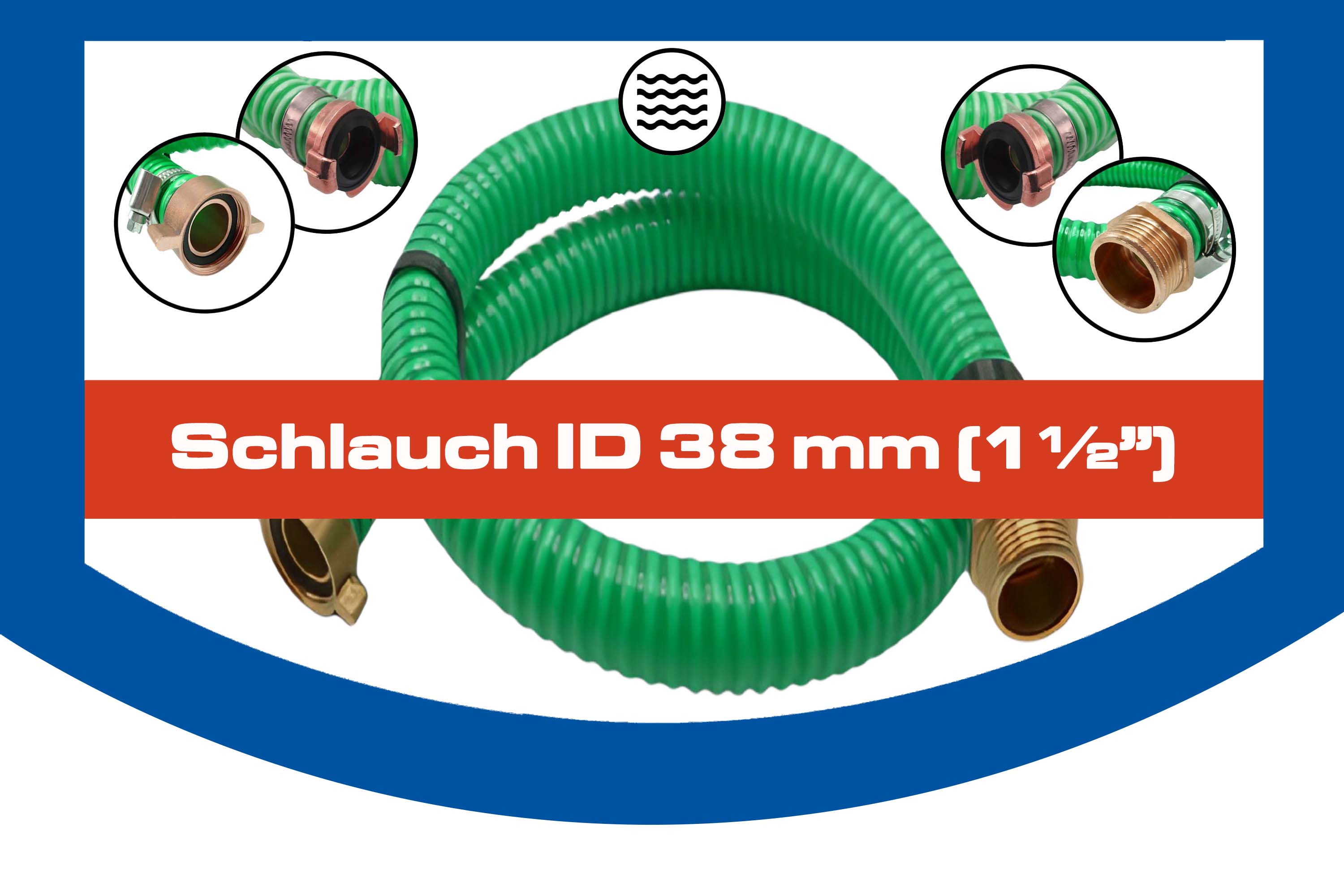 Schlauch ID 38 mm (1 1/2")