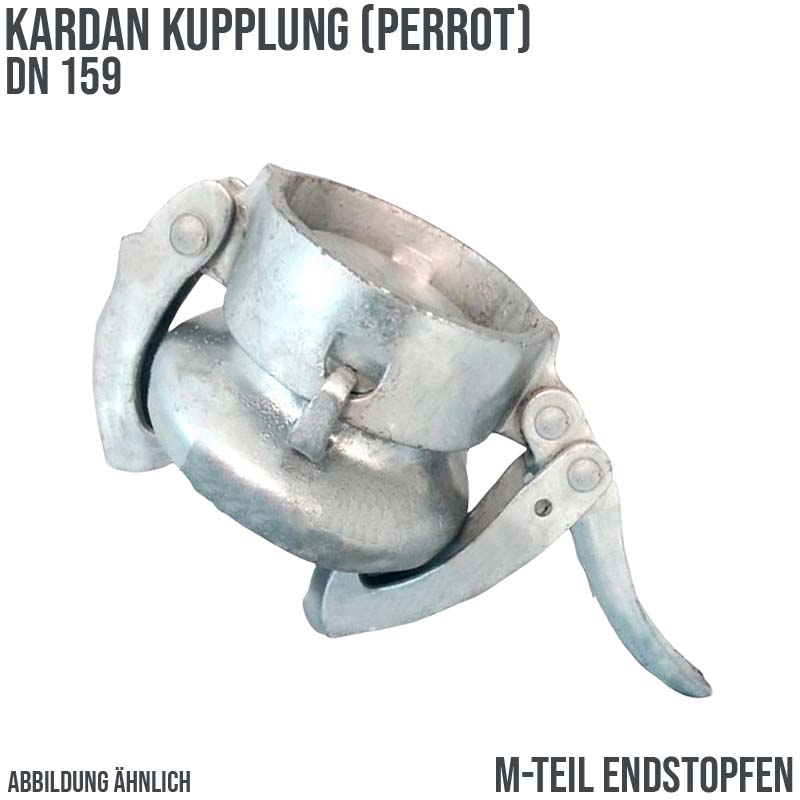 DN 159 Kardan Perrot Kupplung M-Teil Endstopfen Gülle Schlamm Schlauch