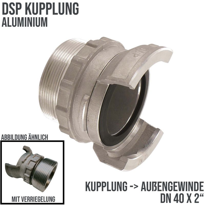 DN 40 DSP Kupplung Aluminium BSP Außengewinde AG 2" Verriegelung - PN 16 bar