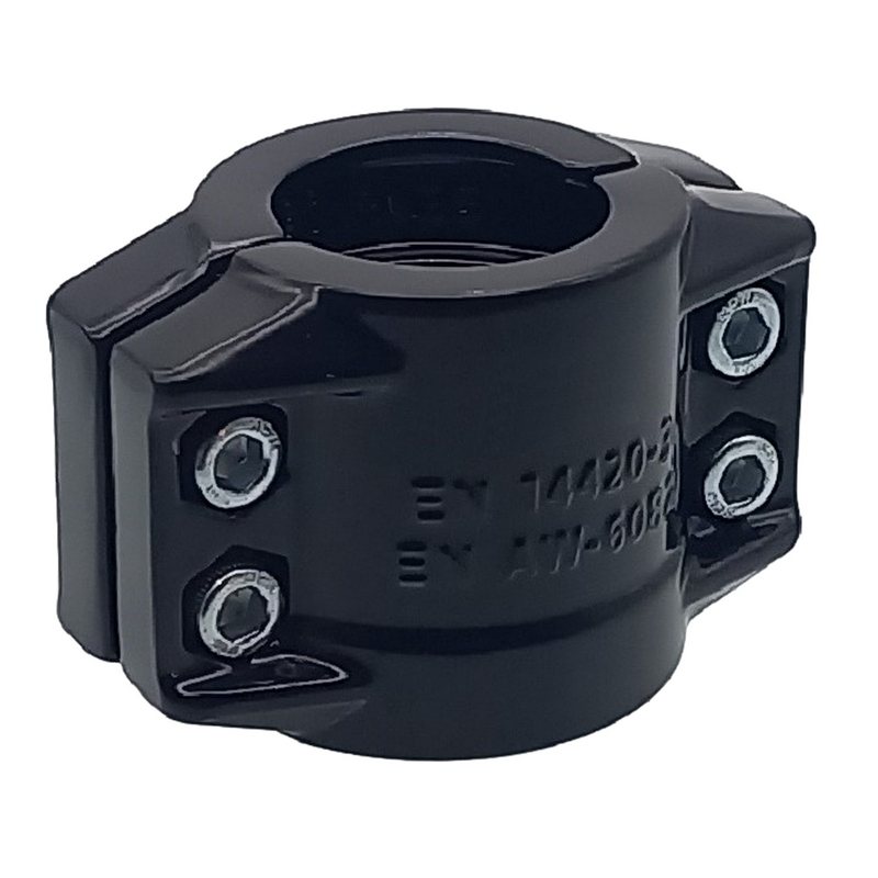 DN 38 Klemmschale Aluminium schwarz Spannbereich 50 - 53 mm für Schlauch ID x AD 38 x 51 mm - PN 25 bar