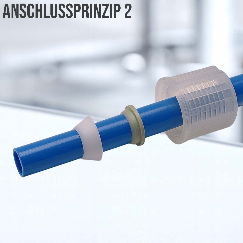 8 x 4 mm Kupplung PFA Verschraubung Verbinder PA PP Schlauch FDA - PN 10 bar