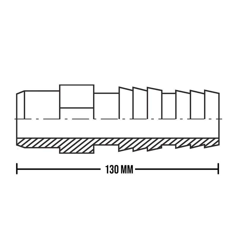 63 mm PVC Klebefitting Schlauch Klebe Tülle Stutzen Verbinder Pool Teich DN63 -> 60 mm - PN 10 bar