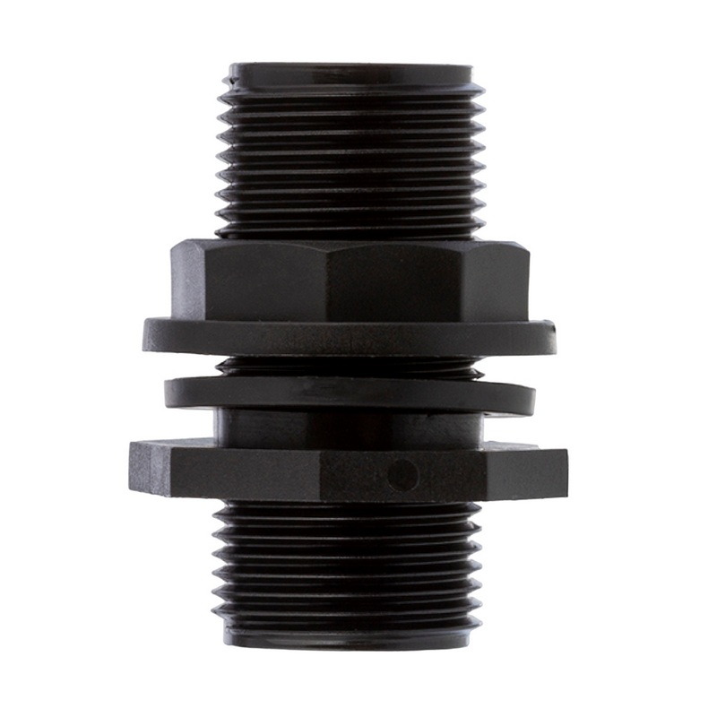 1 1/4" PP Tank Regen Tonnen Durchführung Connector Messing 2-fach Außengewinde  - PN 10 bar