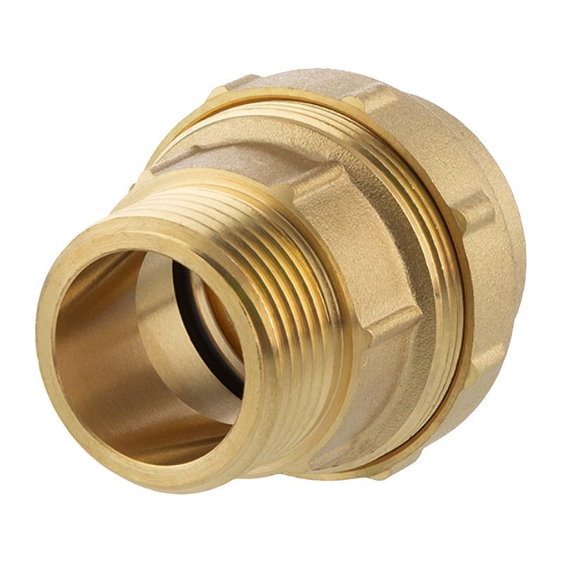 63 mm x 2" PE Fitting Klemm Verbinder Messing Verschraubung Muffe Kupplung x AG DVGW - PN 16 bar