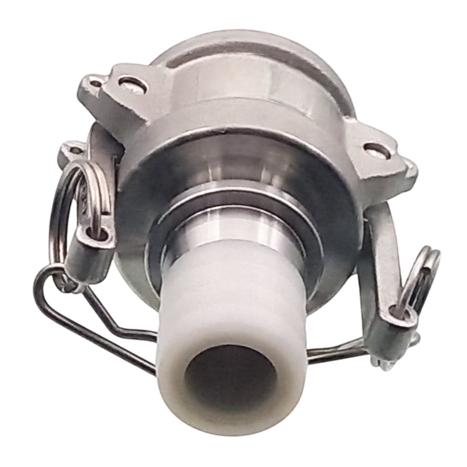 Kamlock Typ C - Mutterteil (36,7 mm) Edelstahl V2A (AISI 316) -> gerillter Stutzen DN 25 mm PFA beschichtet - PN 25 bar