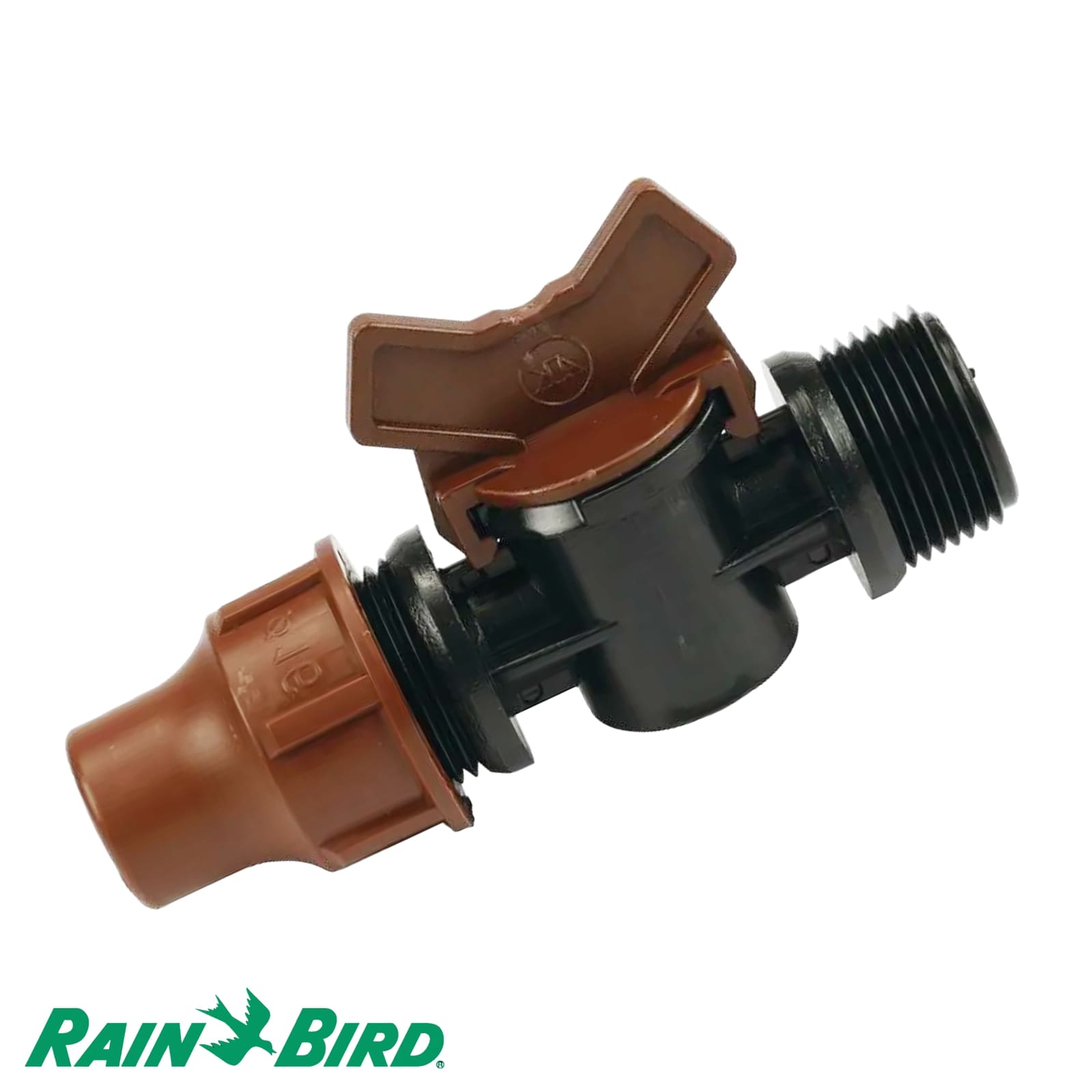 16 mm x 3/4" Rain Bird PE Stopfen Ventil Keil Außengewinde x Lock Quick Tropf Fitting braun Typ BF-Ventil-Keil