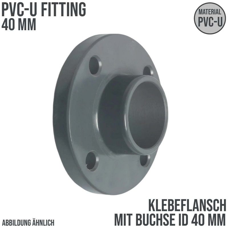 40 mm PVC Klebe Fitting Flansch mit Muffe Muffe DN 32 x 40 mm - PN 10 bar