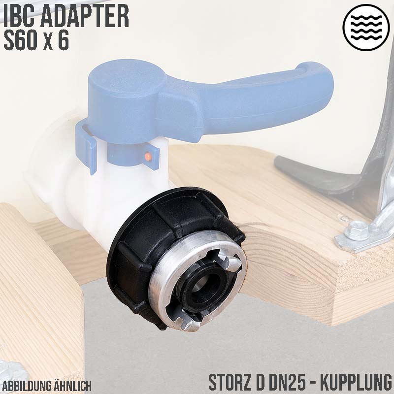 S60 x 6 IBC Adapter auf STORZ D DN25 KA31 Übergangsstück Pumpenanschluß Container Tank Zubehör