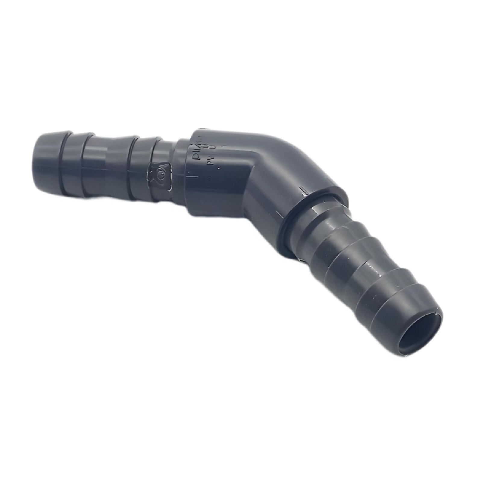 16 mm PVC PROFI Winkel 45° Schlauch Verbinder Stutzen Tülle Pool Teich Garten - PN 10 bar - Montage-Set
