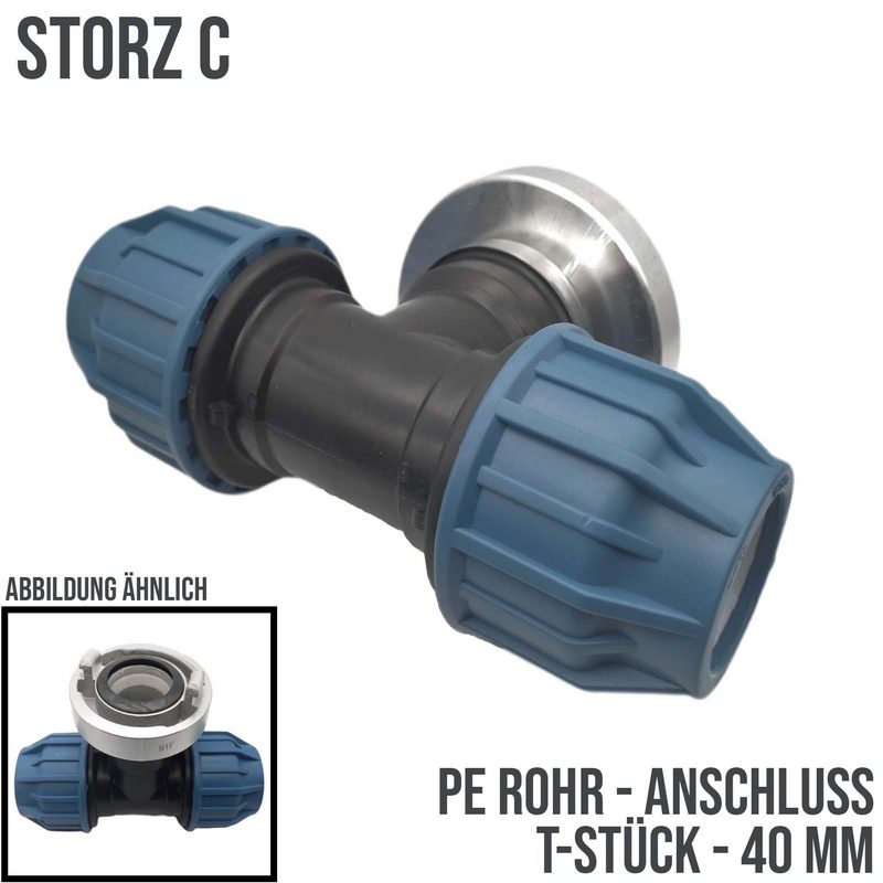 STORZ C DN 52 KA 66 Übergangsstück Adapter -> 40 mm PE T-Stück Rohr Klebeschlauch