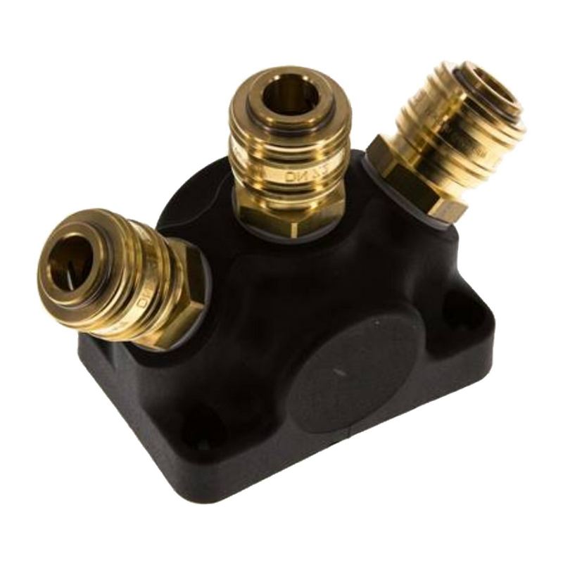 3/4" Wand Verteiler Dose Kunststoff Innengewinde IG auf 3-fach Kupplungdose NW 7,2 Messing