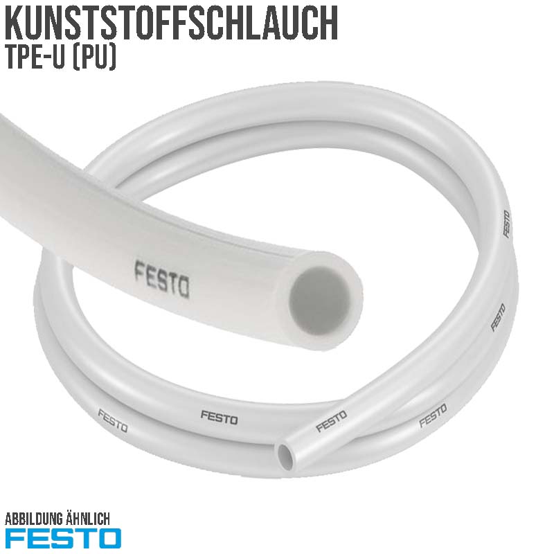 12 x 8 mm TPE Kunststoff Pneumatik Druckluft Wasser Schlauch PUN-V0-C schwarz UL94 (525440) - PN 10 bar