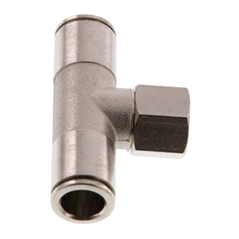4 mm x 1/8" Pneumatik Steck Verbinder T-Stück 90° IQS MSV Messing Innengewinde - PN 16 bar