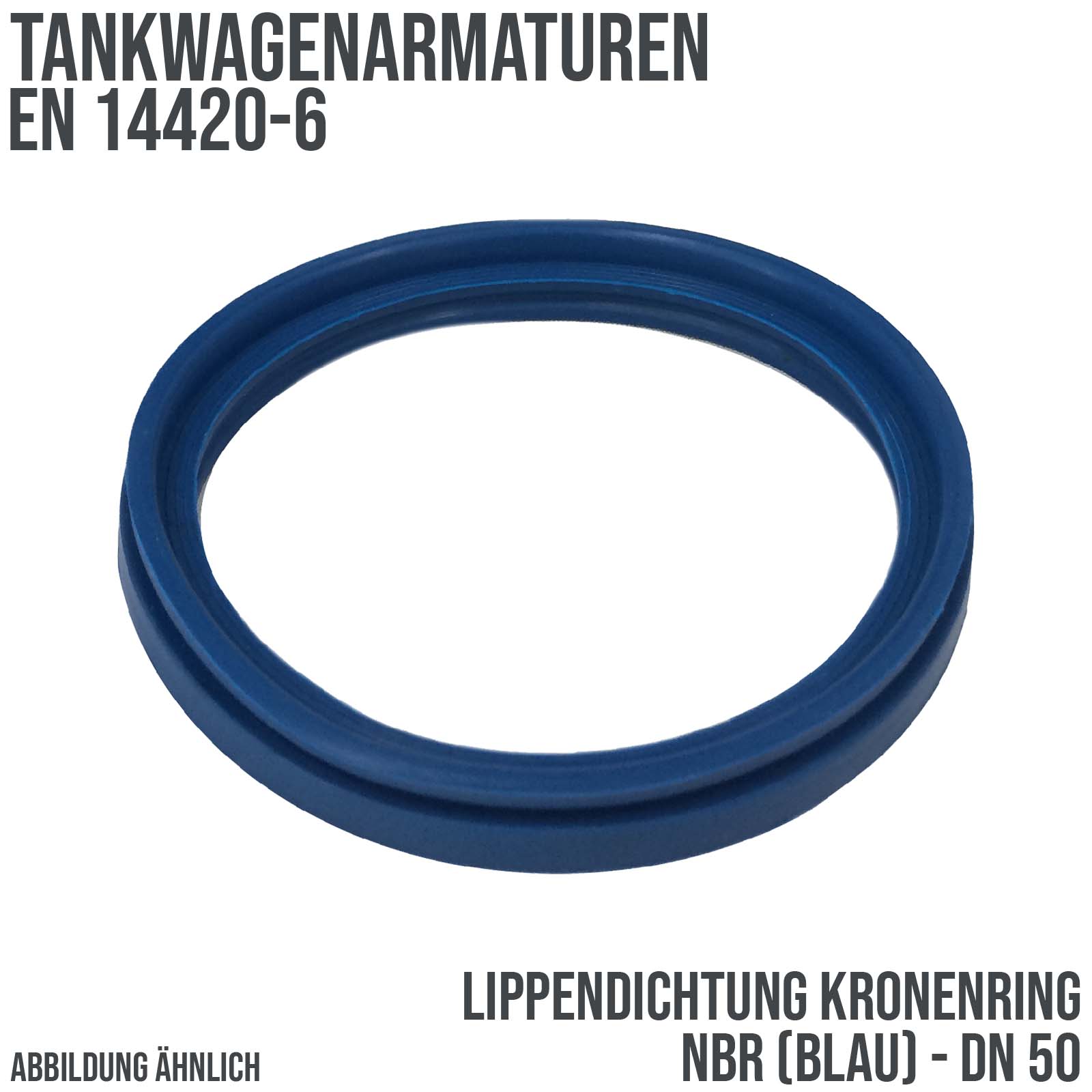 DN 50 2" Lippendichtung Tankwagen Kronenring NBR blau