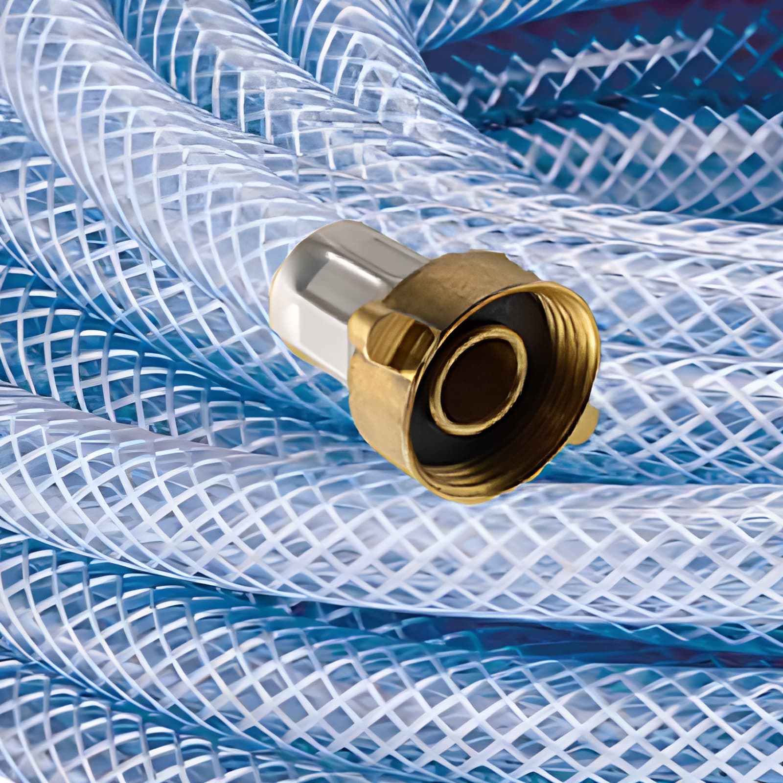0,5 m Heizungs Füll Wasser Heizkörper Radiator Sanitär Schlauch transparent - 3/4" Gerade/Winkel Anschluss - PN 8 bar
