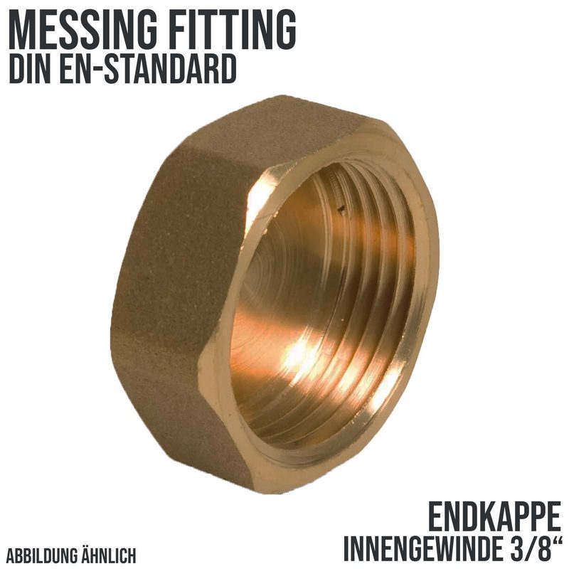 3/8" Endkappe Nr. 300 Innengewinde IG Messing Fittings PN 30 bar