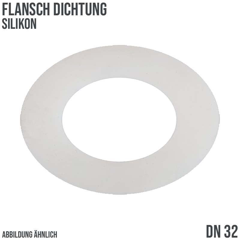 DN 32 Flansch Dichtung 43 x 82 x 3 mm Silikon weiss