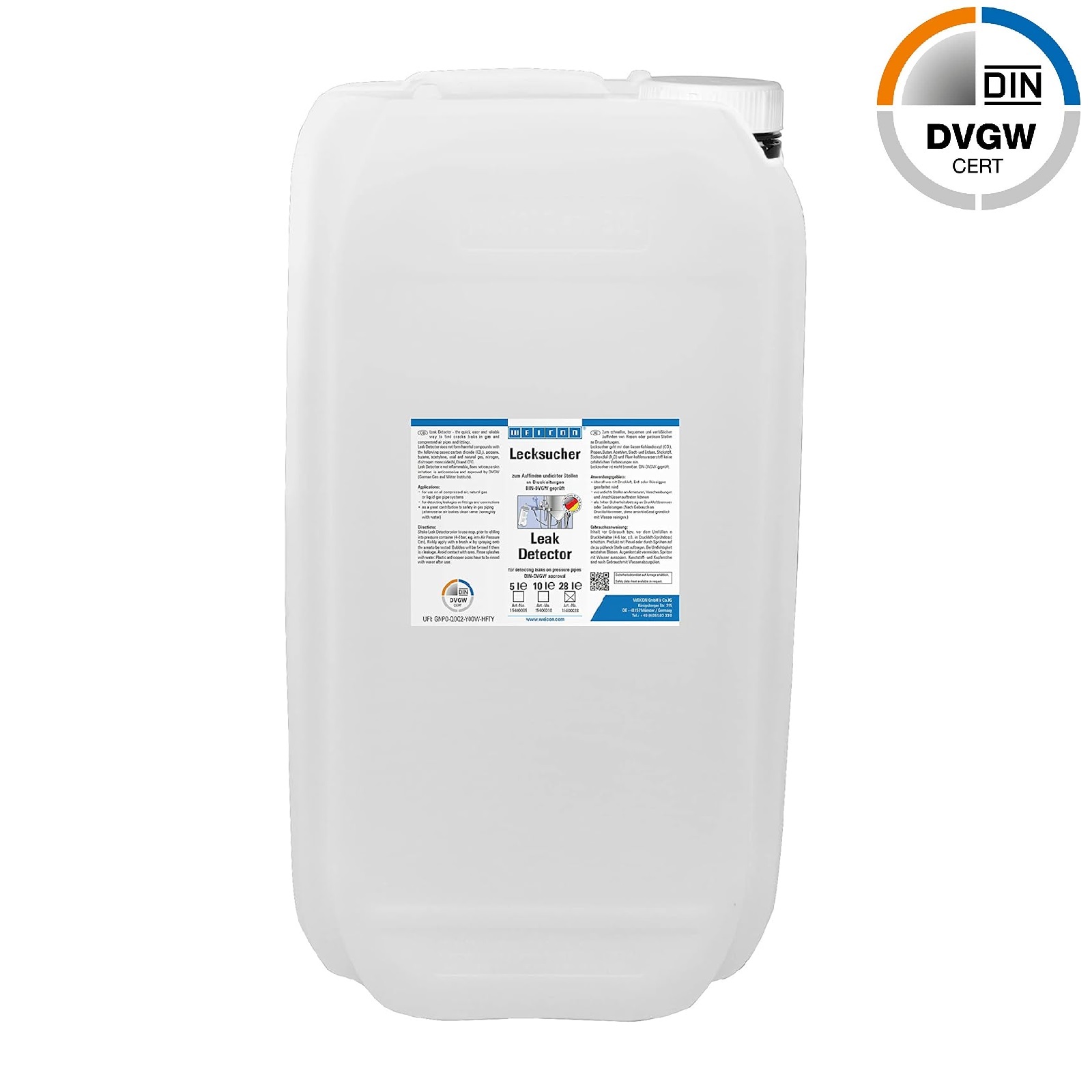 Lecksucher DVGW Gas Druck Luft Leitungen milchig - 28,0 ltr. Kanister