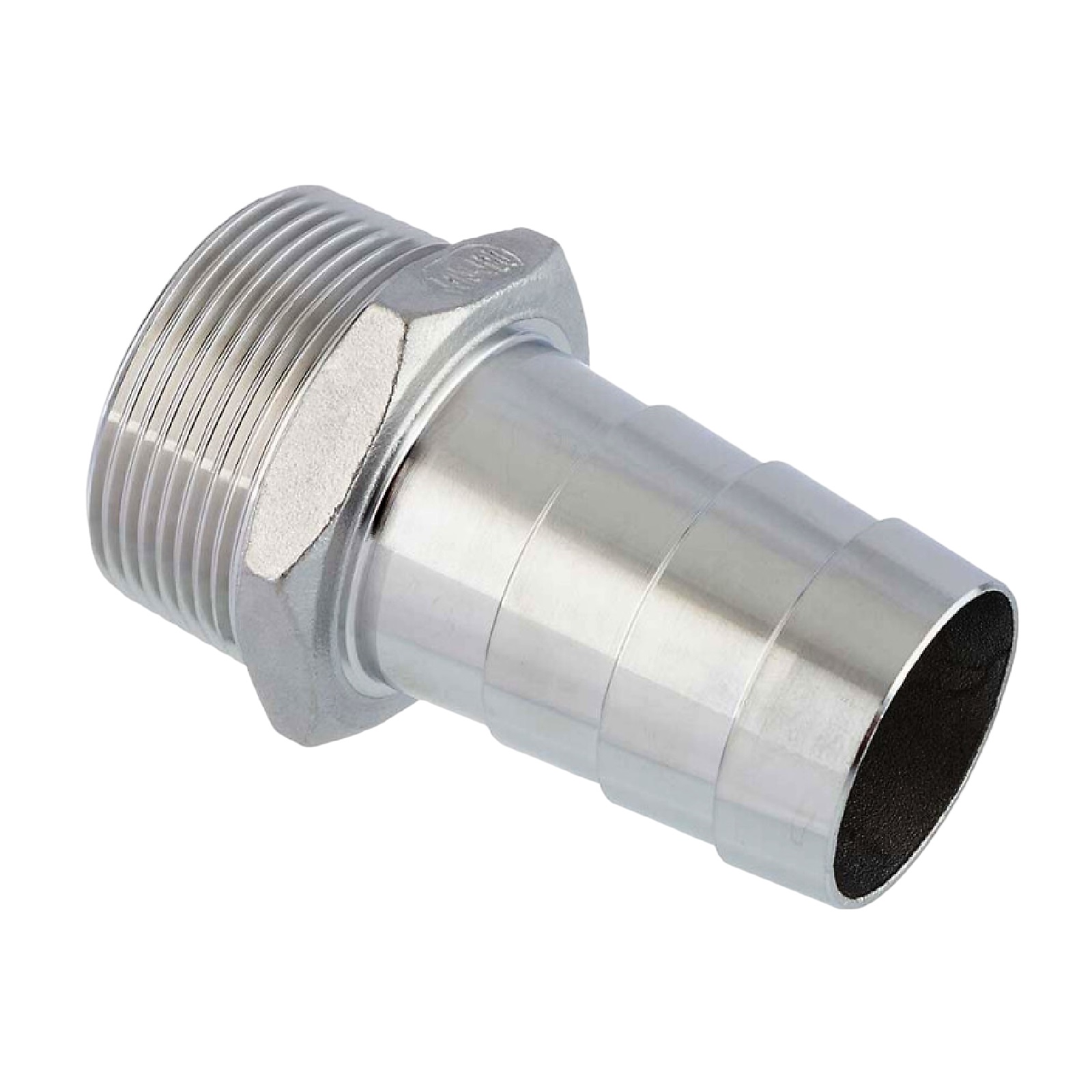 63 mm x 2" Zoll Schlauch Tülle Stutzen Außengewinde AG Nippel Edelstahl AISI 316 VA  Fitting - PN 20 bar