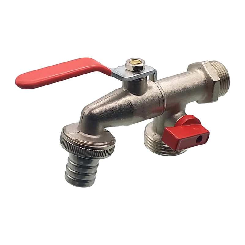3/4" Messing Auslauf Ventil Hahn 2-fach Auslass AG 1" 19 mm Tülle PN 10 bar