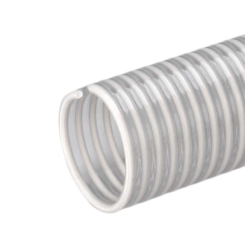 25 mm 1" Zoll Saug Ansaug Spiral Förder Pumpen Schlauch Lebensmittel Saatgut weiß PN 7 bar
