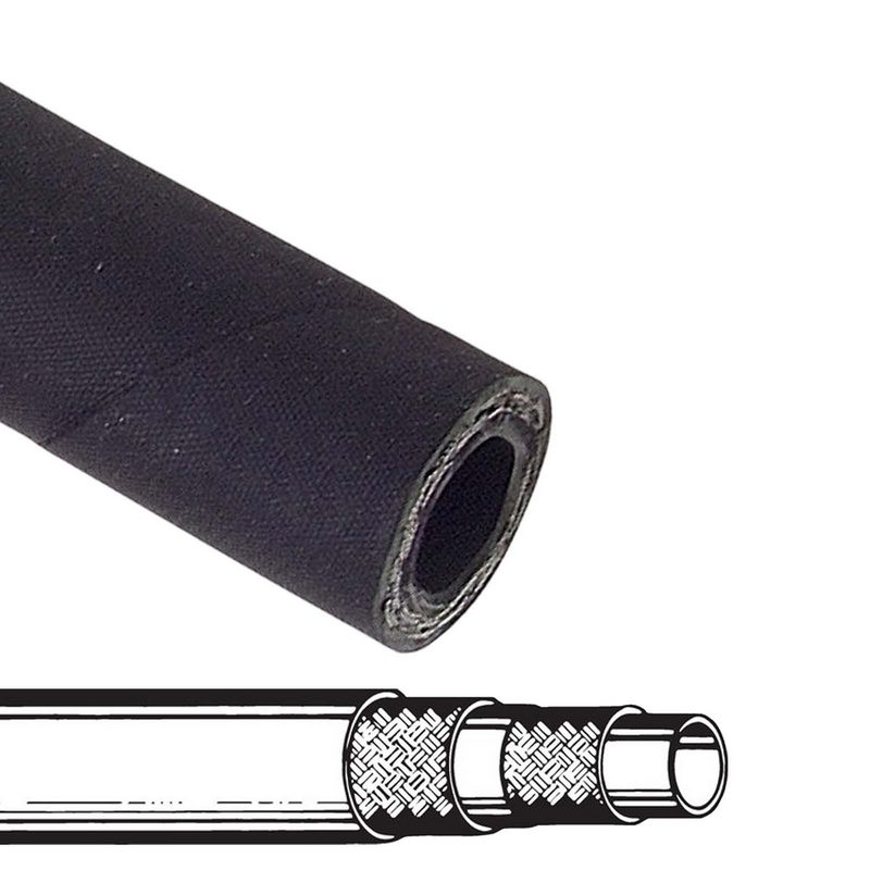 6,4 x 14,7 mm 2 SN DN 6 Hochdruck Hydraulik Wasser Kraftstoff Schlauch zweifach Draht Einlage schwarz EN 853 - PN 400 bar