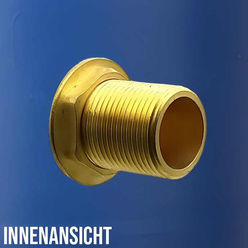 90° Tank Regen Tonnen Durchführung Messing Schlauch Tülle Stutzen 32mm (1 1/4") - Anschuss Set PN 10 bar