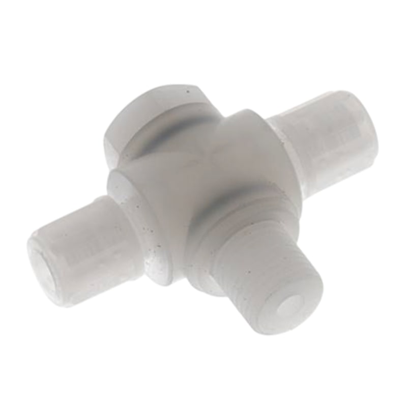 12 x 10 mm x 1/2" T-Stück 90° Kupplung Aussengewinde PVDF Verschraubung PA PP Schlauch FDA drehbar - PN 10 bar