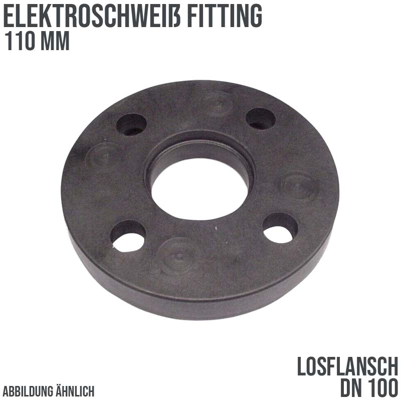110 mm DN 100 Losflansch Stahl PP SDR 11 schwarz
