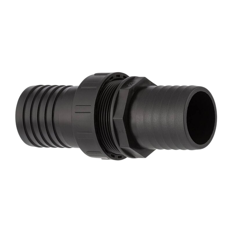 50 mm Schlauch Verschraubung 2-fach Stutzen Tülle Pool Teich Garten PP schwarz - PN 6 bar
