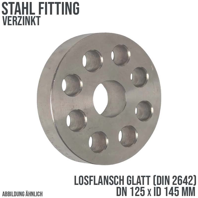 DN 125 Los Flansch glatt Stumpfschweißung Stahl verzinkt DIN 2642 - PN 10 bar