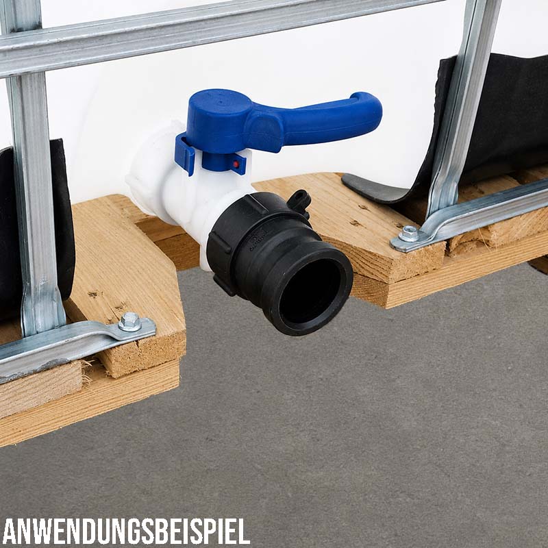 S60 x 6 IBC Adapter auf Kamlok Vaterteil DN50 (63,0mm) PP Polypropylen Container Tank Zubehör