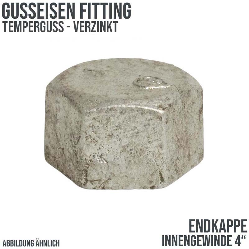 4" Gusseisen Temperguss Fitting Nr. 300 Endkappe Innengewinde IG DVGW PN 25 bar