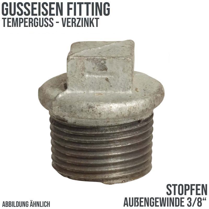 3/8" Gusseisen Temperguss Fitting Stopfen Nr. 290 Außengewinde AG PN 25 bar