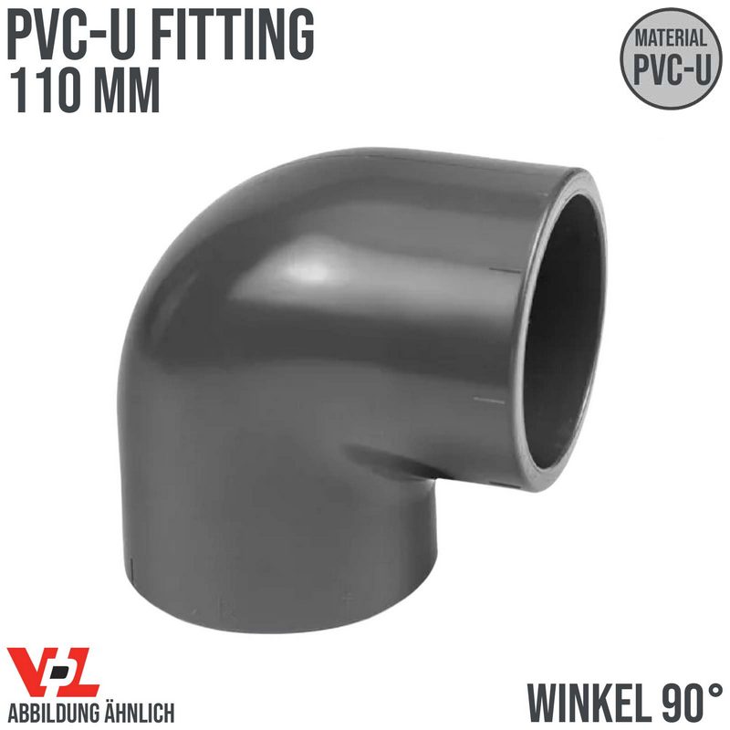 110 mm VDL PVC Klebe Fitting Winkel 90° Muffe Verbinder - PN 16 bar