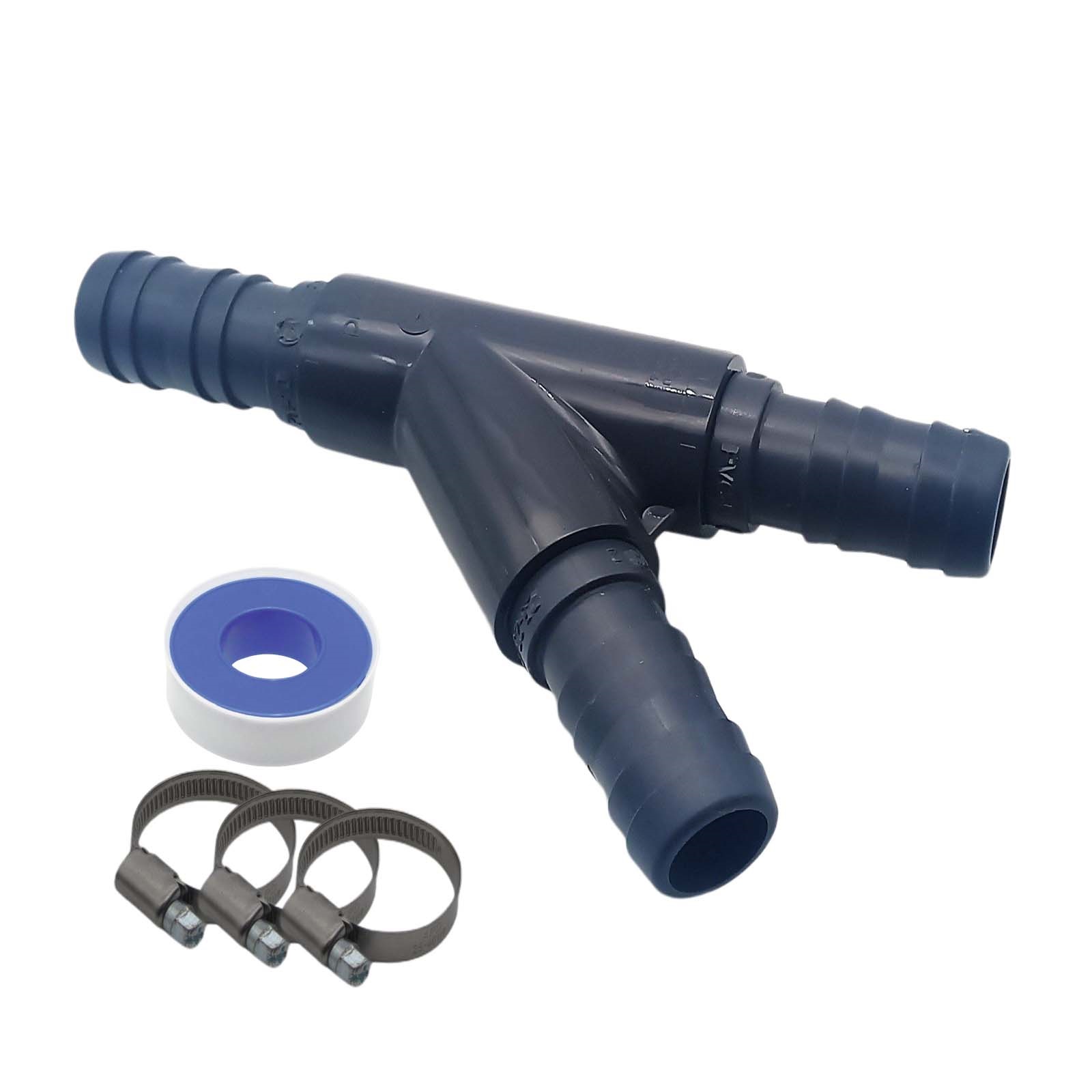 32 mm PVC PROFI T-Stück 45° Schlauch Verbinder Stutzen Tülle Pool Teich Garten - PN 10 bar - Montage-Set
