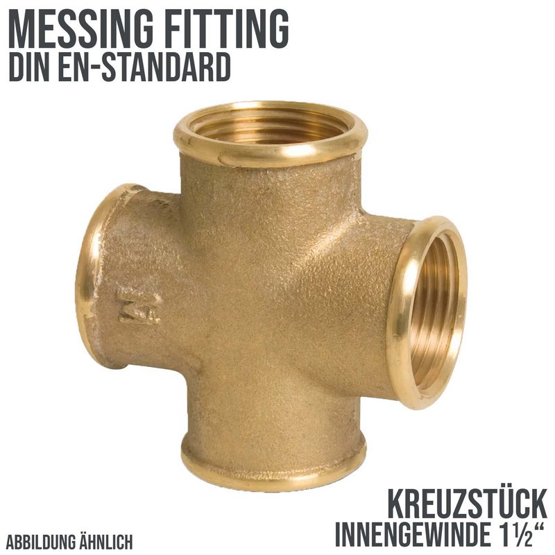 1 1/2" Kreuzstück Nr. 180 Innengewinde IG Messing Fittings PN 30 bar