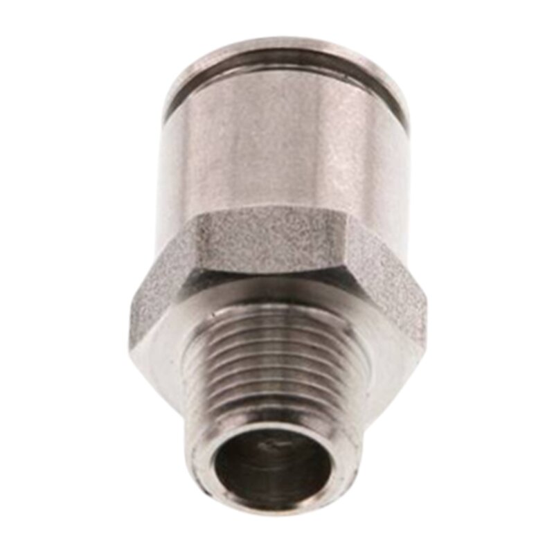 16 mm x 1/2" Pneumatik Schnell Steck Verbinder IQS Edelstahl VA 1.4404 Außengewinde konisch - PN 10 bar