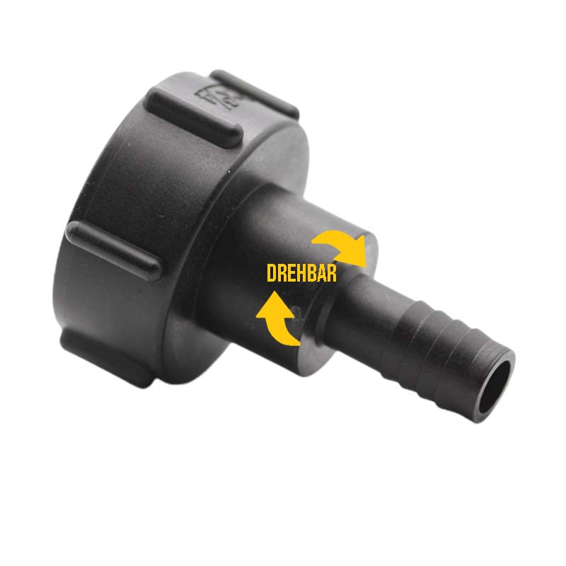 S60 x 6 IBC Adapter Tülle Stutzen drehbar 3/4" (19 mm) Container Fass Tank Zubehör PN 10 bar