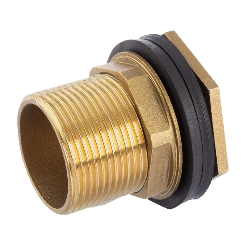 1 1/4" Tank Regen Tonnen Durchführung Connector Messing Einlass x Außengewinde  - PN 16 bar