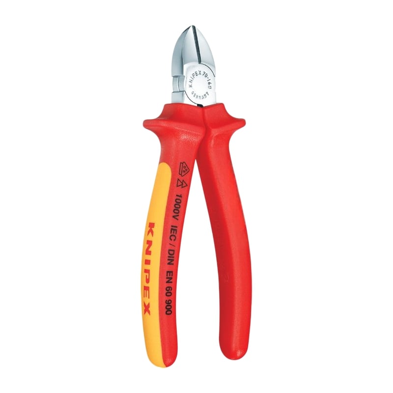 180 mm Seiten Schneider Zange VDE verchromt 2K Griffe Knipex