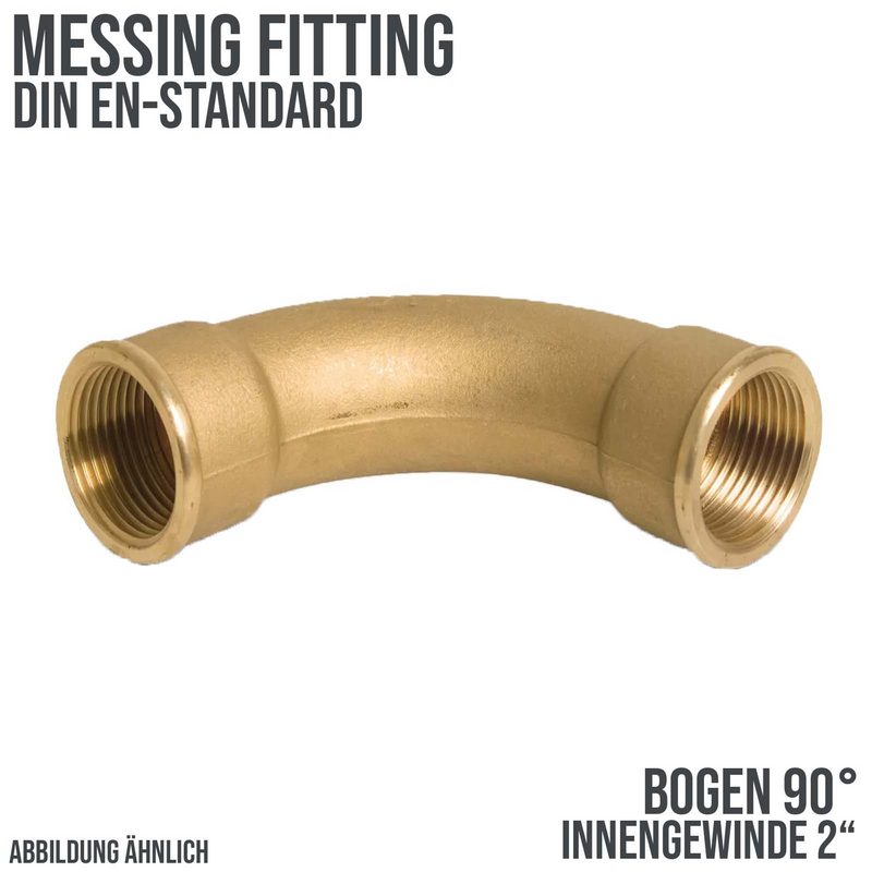 2" Bogen 90° Nr. 2 Innen x Innengewinde IG Messing Fittings PN 40 bar