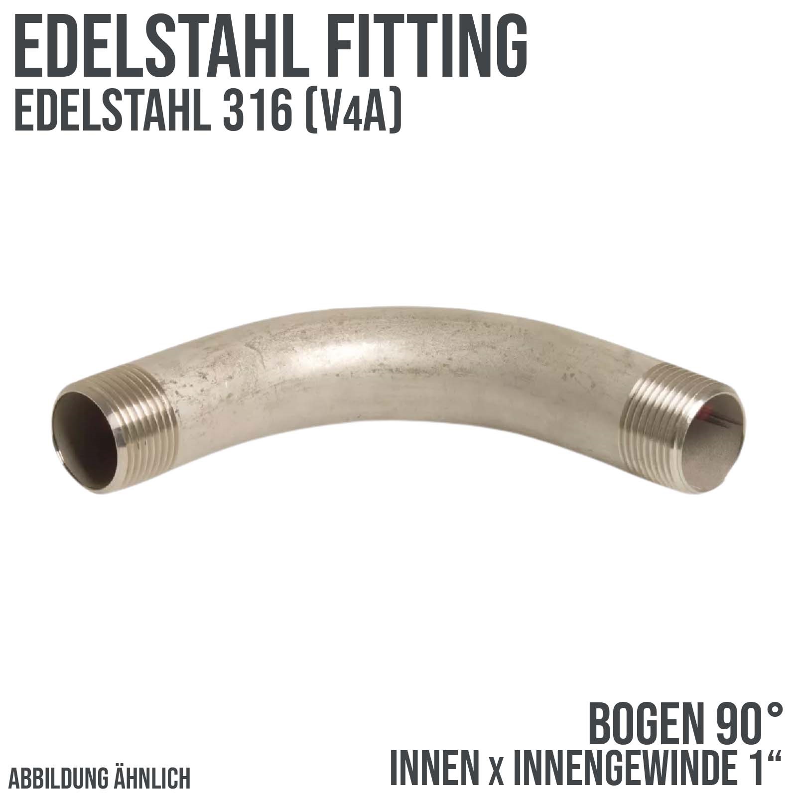 1" Edelstahl Fitting V4A AISI 316 Bogen 90° Außengewinde AG - PN 10 bar