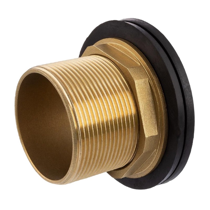 1 1/4" Tank Regen Tonnen Durchführung Connector Messing Einlass (rund) x Außengewinde  - PN 16 bar